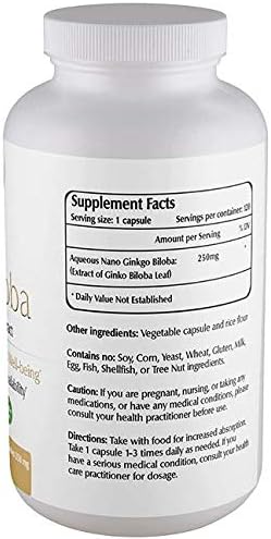 Ginkgo Biloba Extract Memory & Brain Supplements 120 Capsules, 250mg