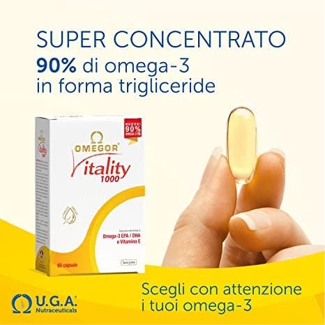 OMEGOR® Vitality 1000-90 Capsules Omega-3 with 800mg EPA/DHA Omega-3 IFOS 5-Star Certified 2006 | 90% Omega-3 Omega-3 in