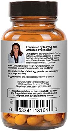 Suzy Cohen Joint Script Joint Support C3 Curcumin
