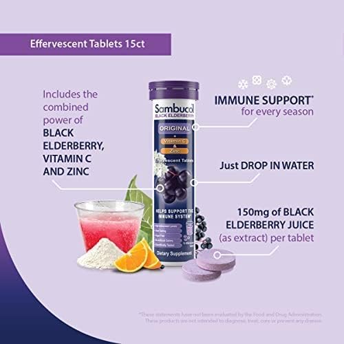 Sambucol Black Elderberry Tablets with Vitamin 15 Tablets