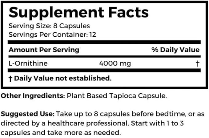 Dr Clark Store, Ornithine Vegetarian Supplement, 500 mg, 100 Tapioca