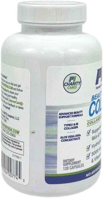 Performance Inspired Nutrition Collagen Joint/Skin/Nails/Beauty Support Capsules 5,000mcg of 120 Ct