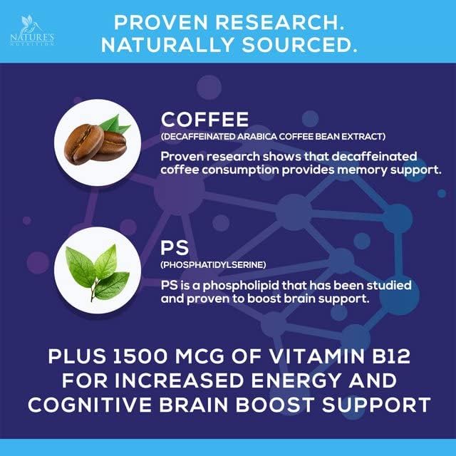 Brain Supplements for Memory & Focus B12, Phosphatidylserine 60 Gummies