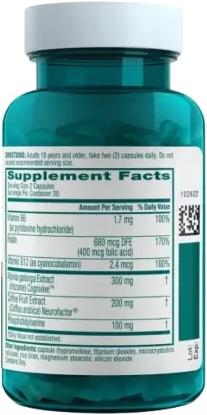 NEURIVA Ultra Brain Supplement for Mental Alertness, Memory, Focus & Concentration with Clinically Tested Cognivive, Neurofactor, Phosphatidylserine, Vitamins B6 & B12, 60 Count Capsules (2 Pack)