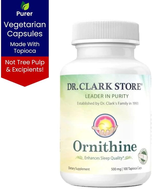 Dr Clark Store, Ornithine Vegetarian Supplement, 500 mg, 100 Tapioca