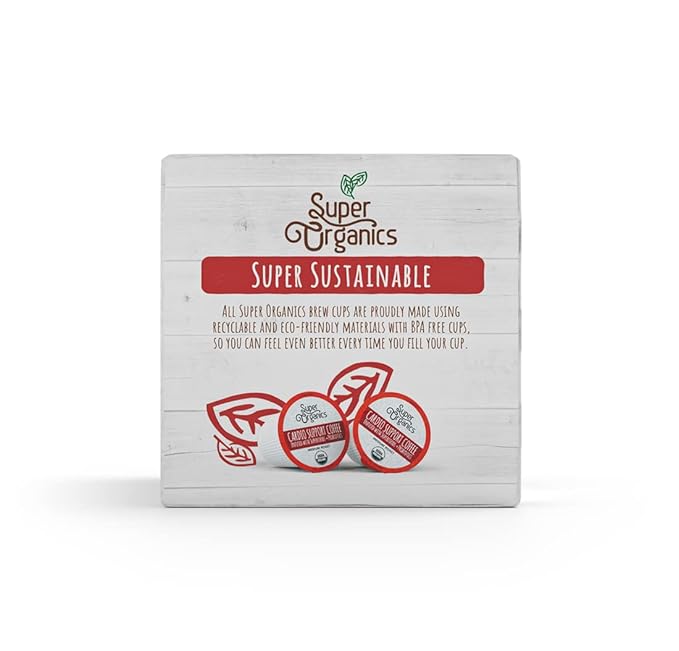 Super Organics Cardio Support Coffee Brew Cups With Superfoods & Probiotics Keurig K-Cup Compatible Cardiovascular Health Medium Roast, USDA Certified Organic, Vegan Coffee, 60ct