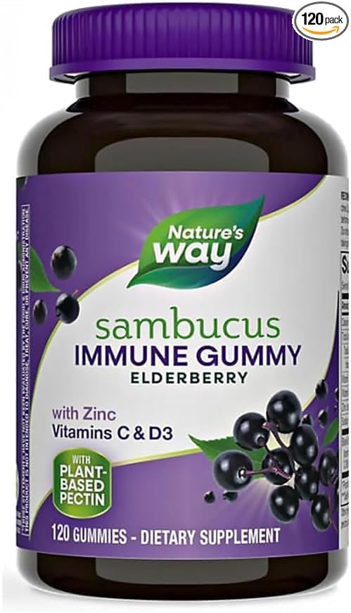 Nature's Way Sambucus Elderberry with Vitamin 120 Gummies-nalkotSumplimentsGuide