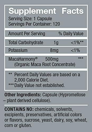 Femmenessence MacaHarmony – Scientifically Proven to Support Hormone Balance for Women, Regular Menstrual Cycle, PMS, Acne, Healthy Skin, Fertility, 360 Natural Organic Maca Capsules, 180-day Supply