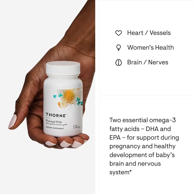 THORNE Prenatal DHA 650 mg 200 mg 60 Capsules