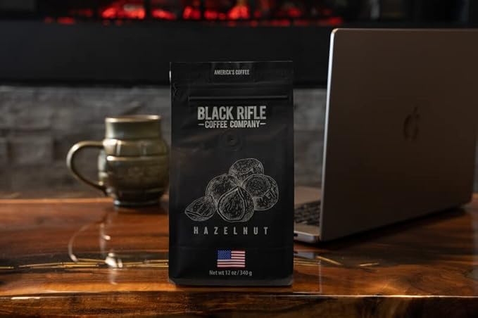 Black Rifle Coffee Company Hazelnut, Flavored Medium Roast Ground Coffee, 12 OZ Bag