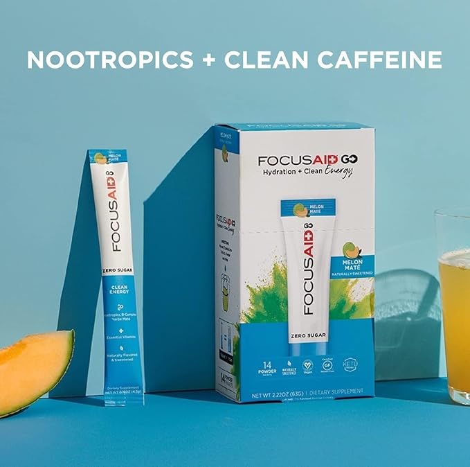 FOCUSAID GO Nootropics Energy Blend, Zero 100mg Caffeine, 30 Count 1)
