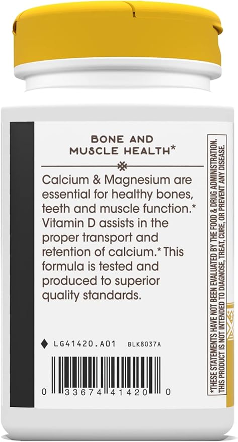 Nature's Way Calcium-Magnesium-Vitamin D Capsules, Supports 100 Capsules