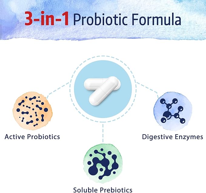 Bonawell Probiotics 120 Billion CFU 32 3-in-1 Daily 30 Veggie