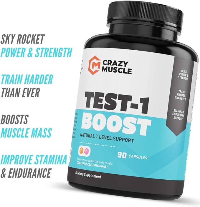 Crazy Muscle Testosterone Booster for Men 1,300mg per 90 Pills