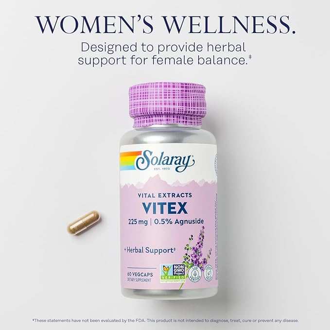 SOLARAY Vitex Berry Extract 225 mg 60 Servings, 60 VegCaps