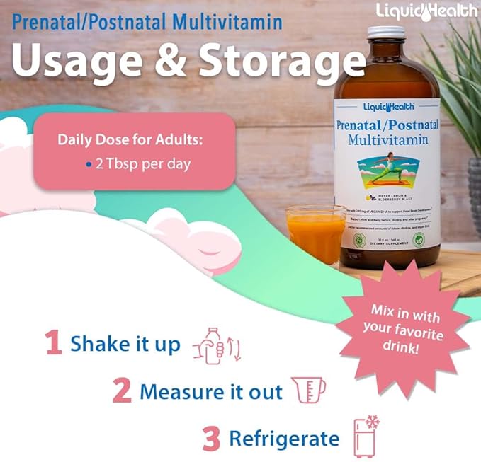 LIQUIDHEALTH Prenatal/Postnatal Multiple Liquid Women's Multivitamin (3 Pack)
