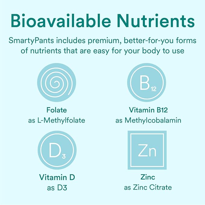 SmartyPants Organic Prenatal Vitamins for Women, 3 (ALA), D3, C, B12, B6, B6, Vitamin K2 & 180 Count (45 Day