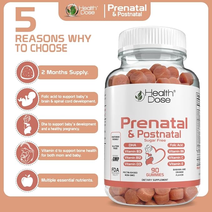Prenatal/Postnatal Complex Supplement. Vitamin B6, B12, 90Ct