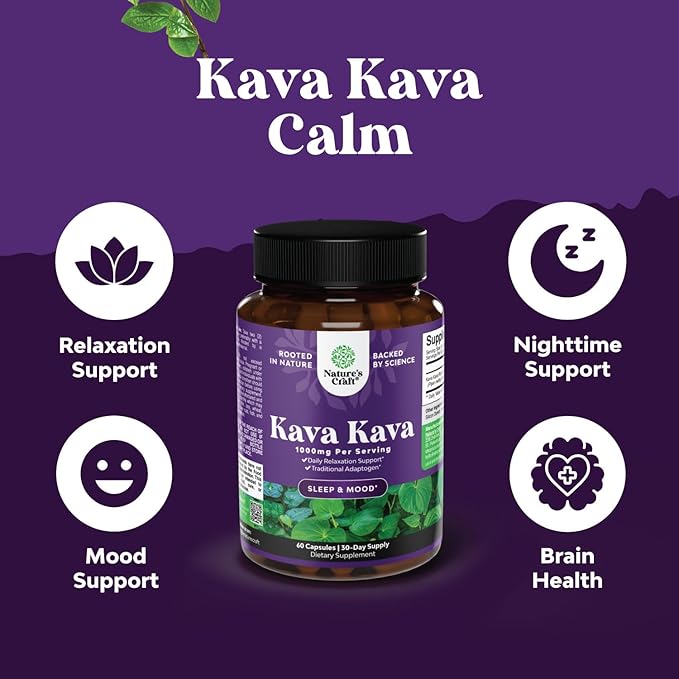 Kava Root Mood Support Supplement 1000mg per (30 Servings)