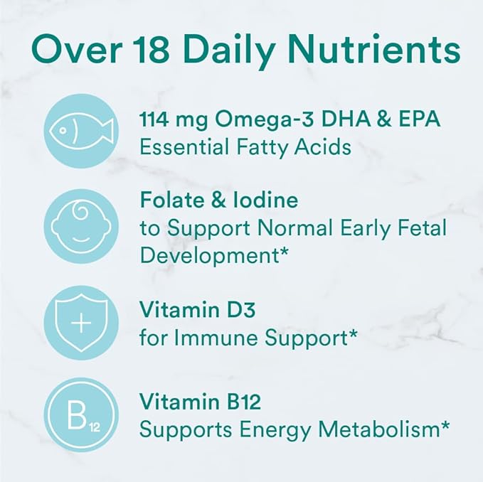 SmartyPants Prenatal Vitamins for Women, Multivitamin 3 Fish D3, C, B12, B6, B6, Vitamin 120 Count (30 Day