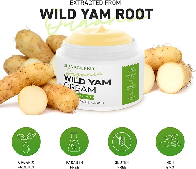 Wild Yam Cream Hormone Balance: Natural Organic Formula for Menopause Relief & Menstrual Support Like Hot Flashes Night Sweats