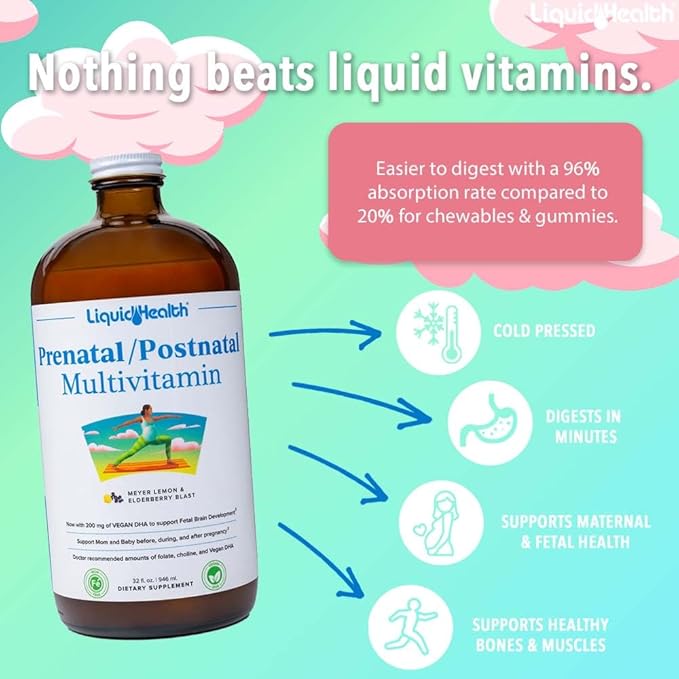 LIQUIDHEALTH Prenatal/Postnatal Multiple Liquid Women's Multivitamin (3 Pack)