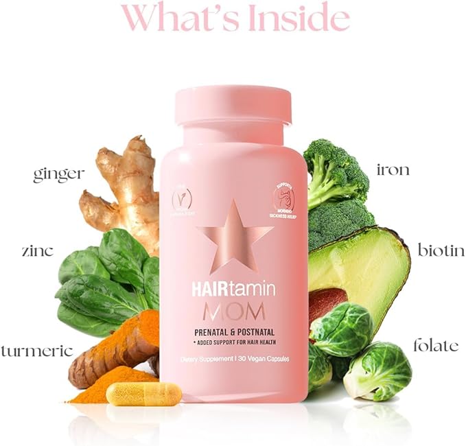 HAIRtamin MOM Vegan Prenatal & Postnatal (30 Counts)