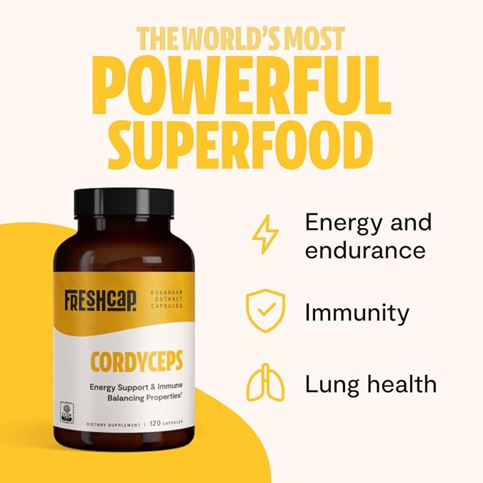 FreshCap Cordyceps Mushroom Supplements (120 Capsules)