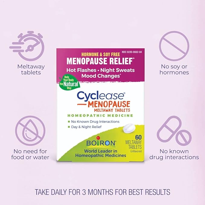 Boiron Cyclease Menopause Relief Tablets, White, 60 Count