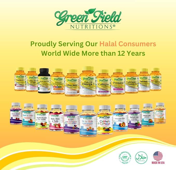 Greenfield Nutritions Halal Multivitamins for Women 60 Gelatin 27+ Vitamin B12, C, D3, Iron