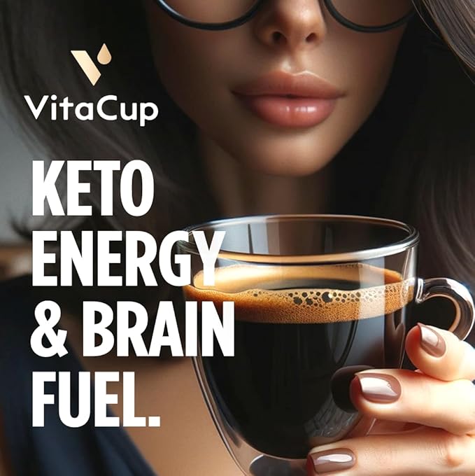 VitaCup Genius Ground Keto Coffee w/Turmeric, MCT Oil, B Vitamins, D3, Ground Coffee Medium Dark Roast, Bold & Smooth, 100% Arabica Coffee Grounds, 4 bags, 11oz each