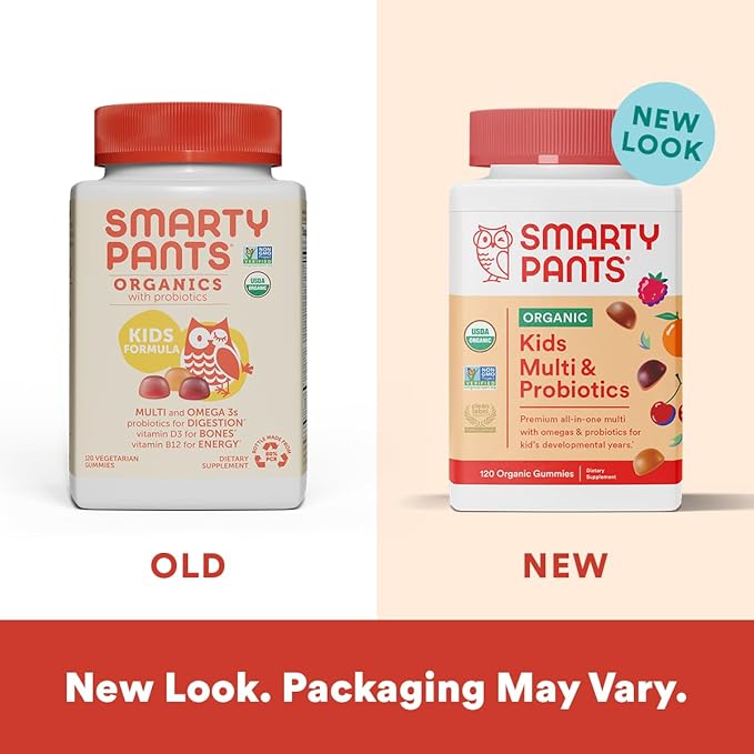 SmartyPants Organic Prenatal Vitamins for Women 3, Vitamin D3, Vitamin B12, 120 120 Count