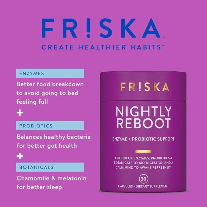 FRISKA Nightly Reboot Enzyme and Probiotics 90 Capsules