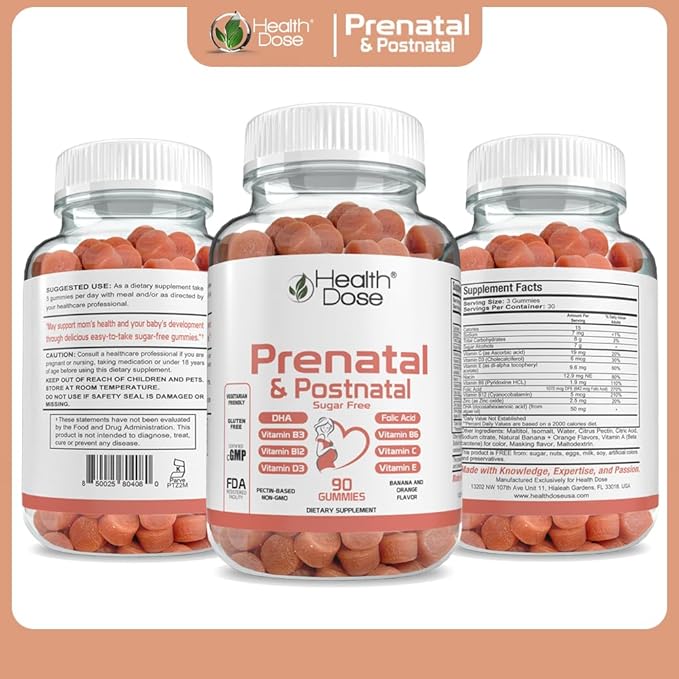 Prenatal/Postnatal Complex Supplement. Vitamin B6, B12, 90Ct