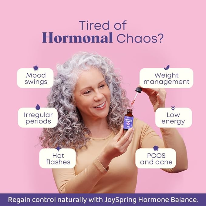 JoySpring Hormone Balance for Women | Natural Menopause Supplements with Black Cohosh | Supports Hot Flash Relief & PMS Relief for Menstrual Herbal Support