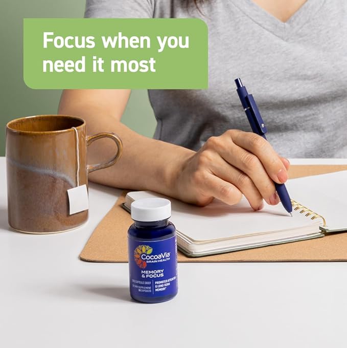 CocoaVia Memory & Focus Brain Supplement, 90 Day, 90 Capsules