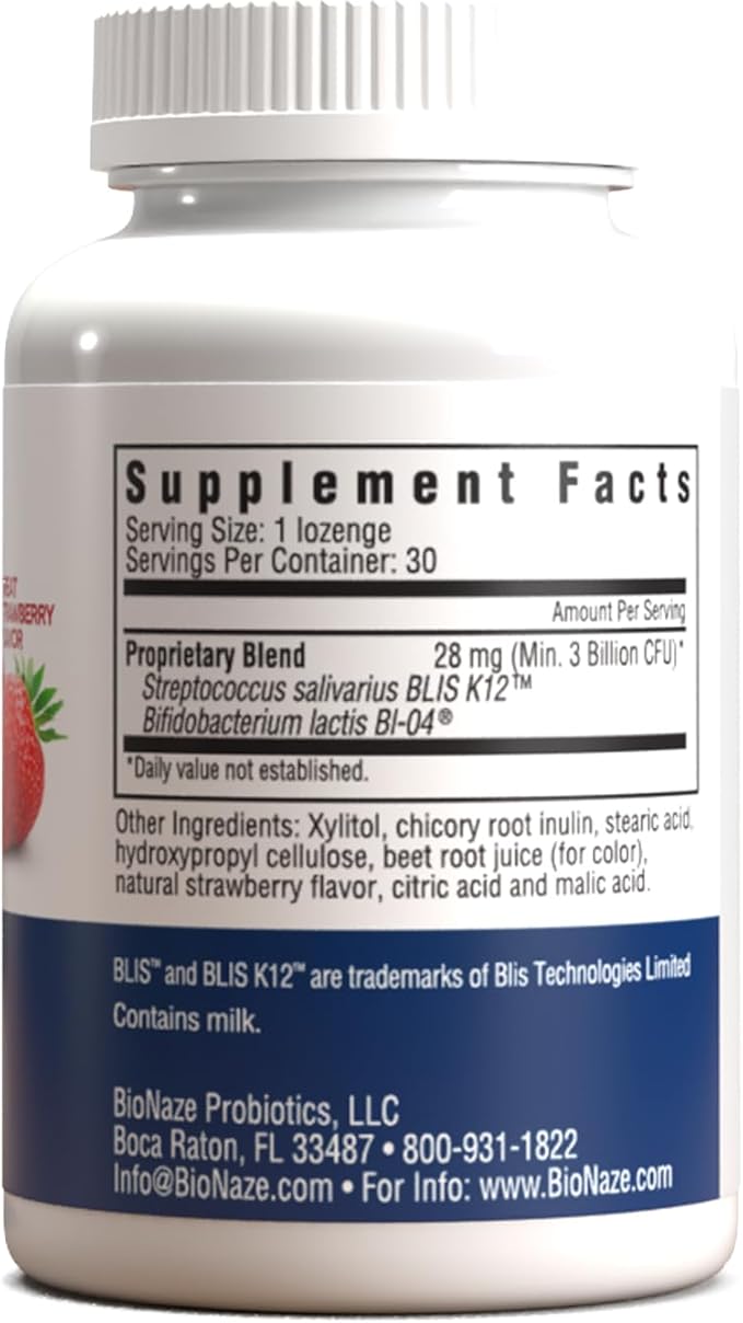Oral Probiotic K12 & BL-04 for Sinus, Tonsil Stones, Bad Breath, Post Nasal Drip, Throat, Mouth, Teeth & Gut - Improve Oral & Respiratory Health. Clinically Proven Oral Probiotic Strains 30 ct