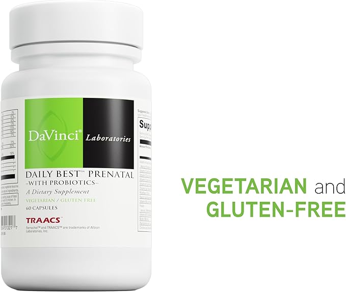 DAVINCI Labs Daily Best Prenatal with Probiotics 60 Capsules (30-Day Supply)