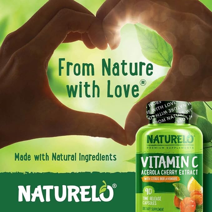 NATURELO Vitamin C with Organic Acerola 500 mg 90 Capsules