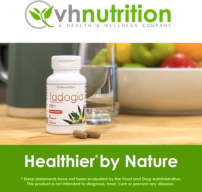 VH Nutrition FADOGIA AGRESTIS | 1200mg Per Serving | Men's Hormonal Support* | Natural Vitality and Energy Boost | Supports Physical Endurance and Overall Well-Being | 60 Capsules