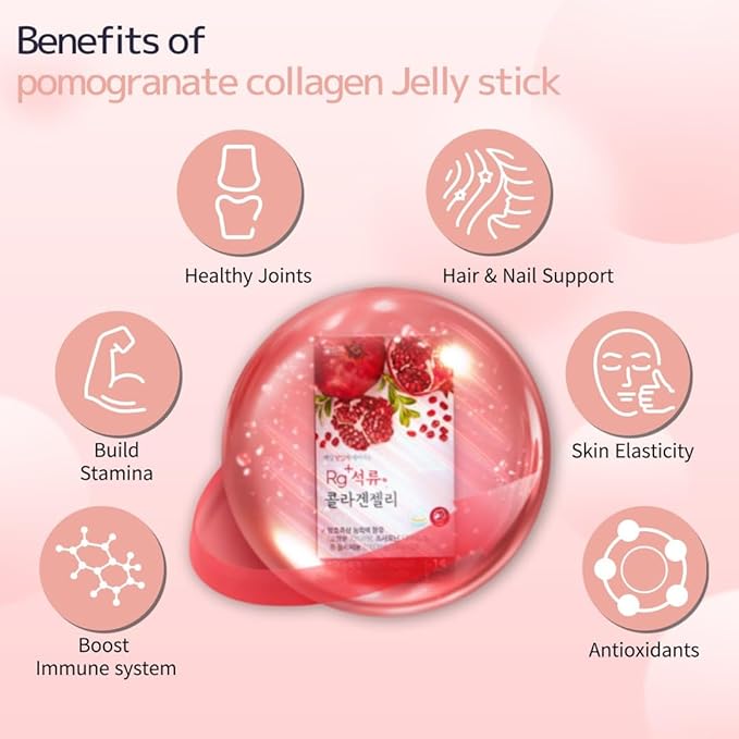 HAMCHOROK❤️Rg+ Anti-Aging Korean-Beauty Pomegranate Collagen Jelly 20g x60 x60 stick/ Joint(60)