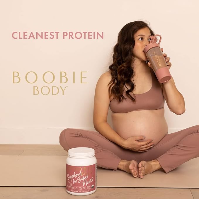 Boobie Body Superfood Protein Meal Replacement Shake, Coffee Caramel Flavor | 19g Protein | Safe For Pregnancy, Lactation, & Motherhood | Organic, Vegan, Zero Sugar, 1 Tub (20 Servings)