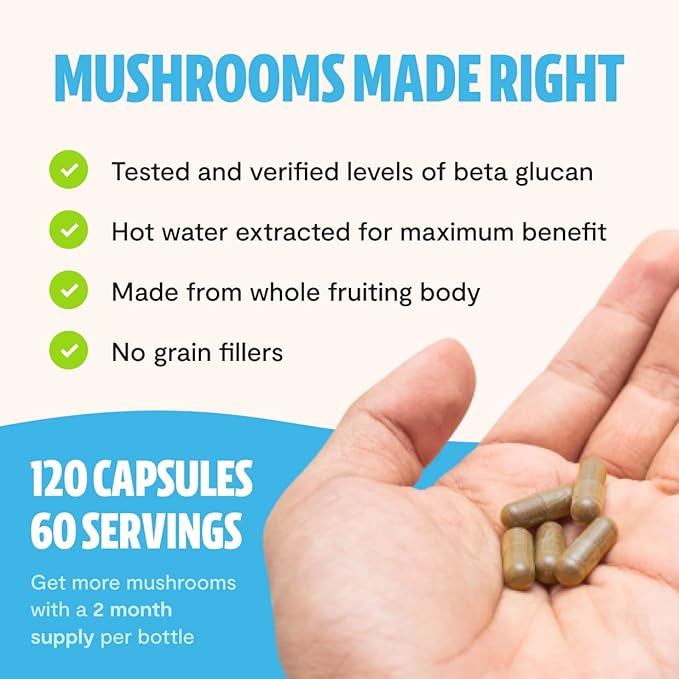 FreshCap Turkey Tail Mushroom Supplements (120 Capsules)