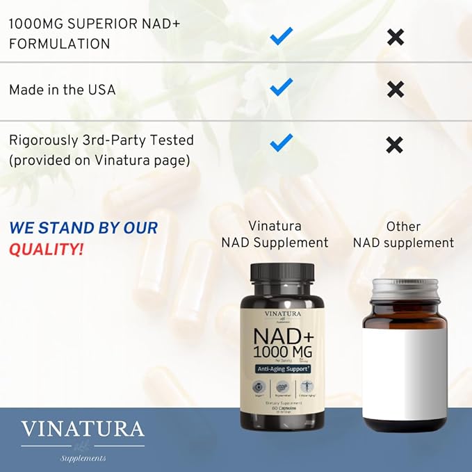 NAD Supplement 1000mg - Pure NAD Supplement for Anti-Aging