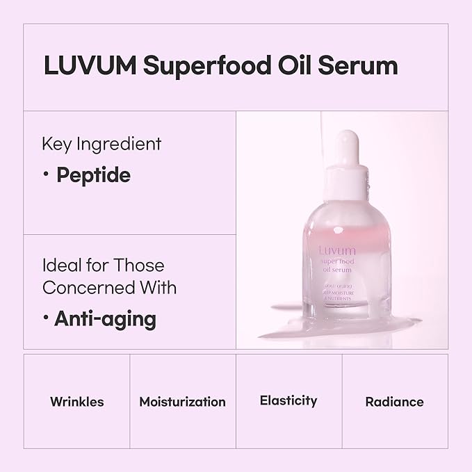 Slow Aging Super Food Oil Serum 1.01 fl. oz - Superfood Oil Serum - Anti-Aging & Hydration - Enhances Elasticity & Radiance - Nutrient-Rich Moisturizing Blend - Korean Skin Care