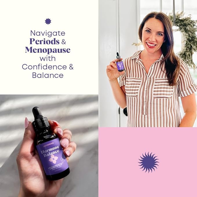JoySpring Hormone Balance for Women | Natural Menopause Supplements with Black Cohosh | Supports Hot Flash Relief & PMS Relief for Menstrual Herbal Support