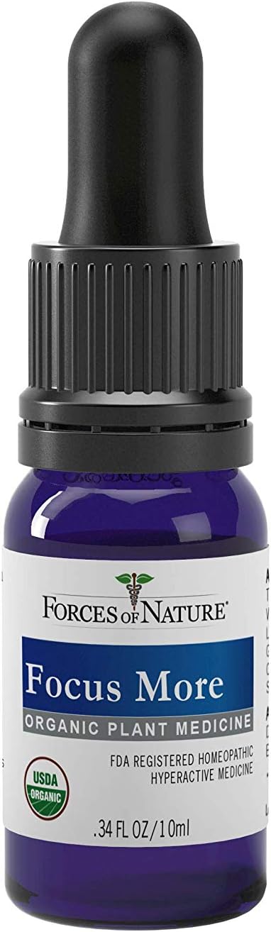 Forces of Nature Focus Supplement, Focus More Homeopathic Medicine, 0.34 Fl Oz, Nootropics Brain Support Supplement, Helps Memory & Concentration