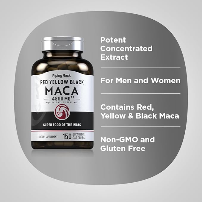 Piping Rock Maca Root Capsules 4800mg | 150 Pills