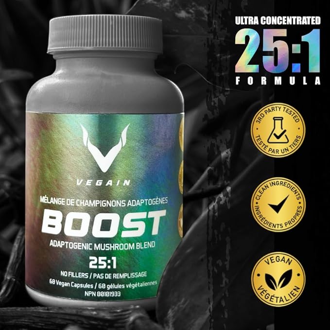 Boost Adaptogenic Mushroom Blend 60 Servings, 25:1 Extract 60 Vegan