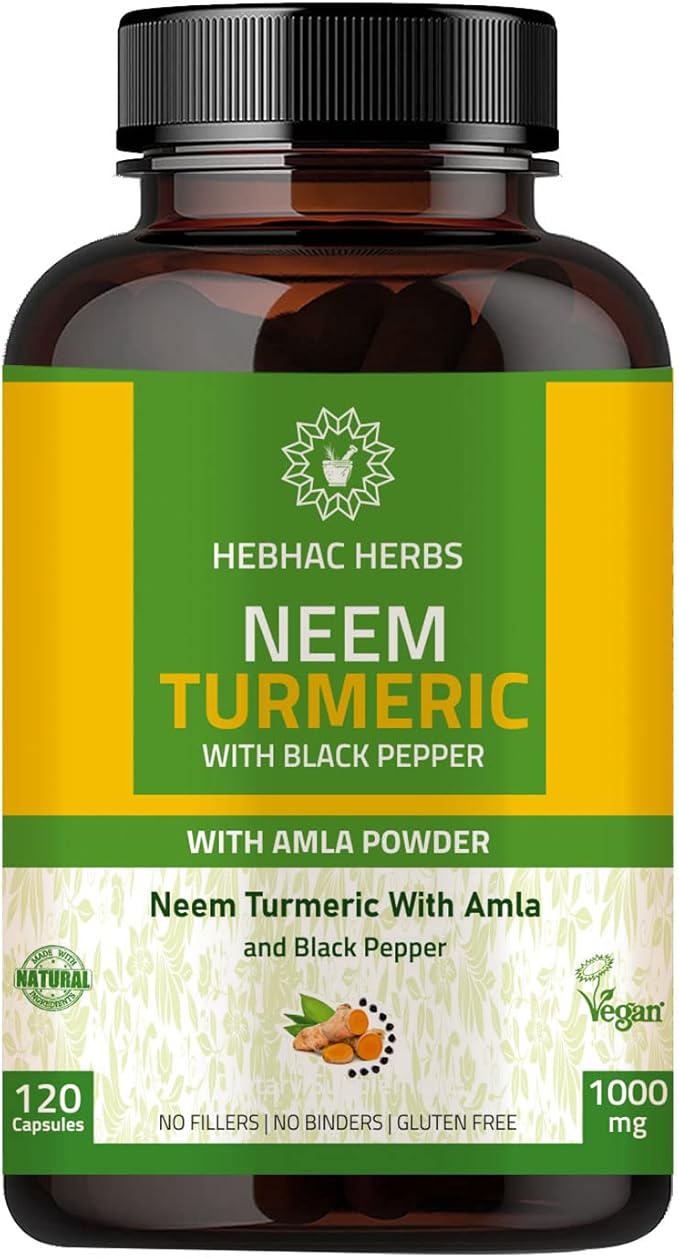 Neem Turmeric Capsules with Amla and 120 Veg 60 Days